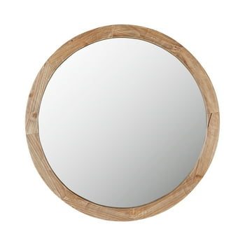 Better Homes & Gardens, Round Wall Mirror, 24 Inch Diameter, Wood Finish