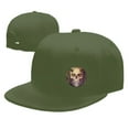 thumbnail image 4 of DouZhe Flat Brim Cap Snapback Hat, Steampunk Skull Prints Adjustable Green Adult Baseball Cap, 4 of 6
