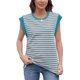 thumbnail image 1 of Camisetas Básicas de Verano para Mujer, Camisetas Informales Sin Mangas, Camisetas Holgadas XXL, Color Azul Polvo, 1 of 8