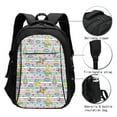 thumbnail image 3 of Pofeuu Space Doodle Print Storage Laptop Backpack with USB Charging Port[Water Resistant] College Computer Bookbag Fits, 3 of 7