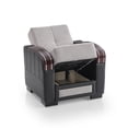 thumbnail image 3 of Ottomanson Convertible Accent Chair Chenille Modern Sleeper Armchair with Storage, Silver, 3 of 7