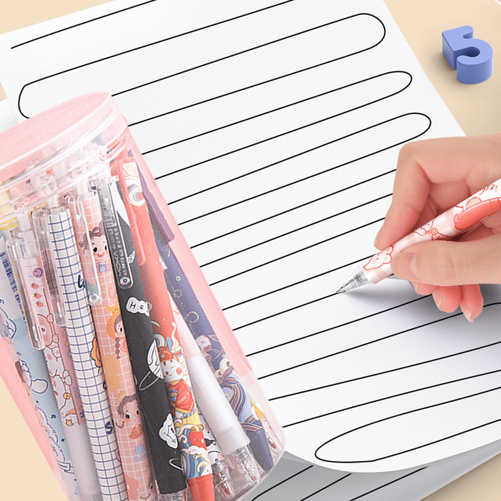 Ergonomic Design Gel Ink Rollerball Pens, Black Ink,  0.5mm, Writing Smooth Duulaya