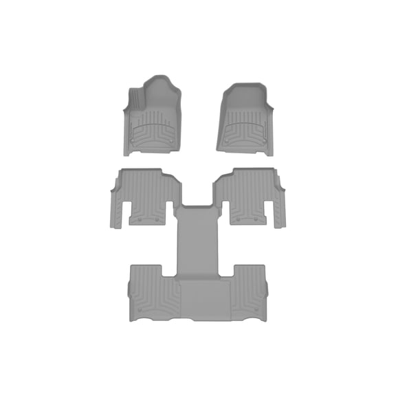WeatherTech FloorLiner HP Custom Fit Floor Mats compatible with Jeep Wagoneer L, Wagoneer, Grand Wagoneer L, Grand Wagoneer - Complete Set (1st Row, 1-Piece 2nd/3rd Row), Grey