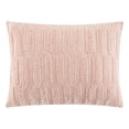 thumbnail image 3 of Chic Home Pacifica Comforter Set Textured Geometric Pattern Faux Rabbit Fur Micro-Mink Backing Bed In A Bag Bedding - Sheets Pillowcases Pillow Shams Included - 7 Piece - King 104x92", Blush, 3 of 5