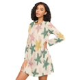 thumbnail image 3 of FORMRS Womens Long Sleeve Nightgowns Crew Neck Sleep Shirt Soft Pajamas Sizes S-3XL, Pastel Pink Stars, 3 of 8