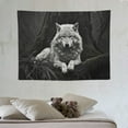 thumbnail image 4 of GOSMITH  Wolf Wall Decor Forest Lone Wolf Fabric Tapestry Throw Dorm Bedroom Art Home Decor Tapestry Wall Hanging 40x30 Inch, 4 of 7