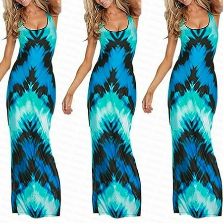SUNSION NEW Ladies Summer Sleeveless Dress Casual Holiday Evening Party Sundress (Best Holiday Dresses 2019)