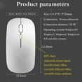 thumbnail image 3 of New Super Slim Ultra Thin PC Laptop USB Optical Rechargeable Wireless Bluetooth Mouse Silent Button GOLD, 3 of 8