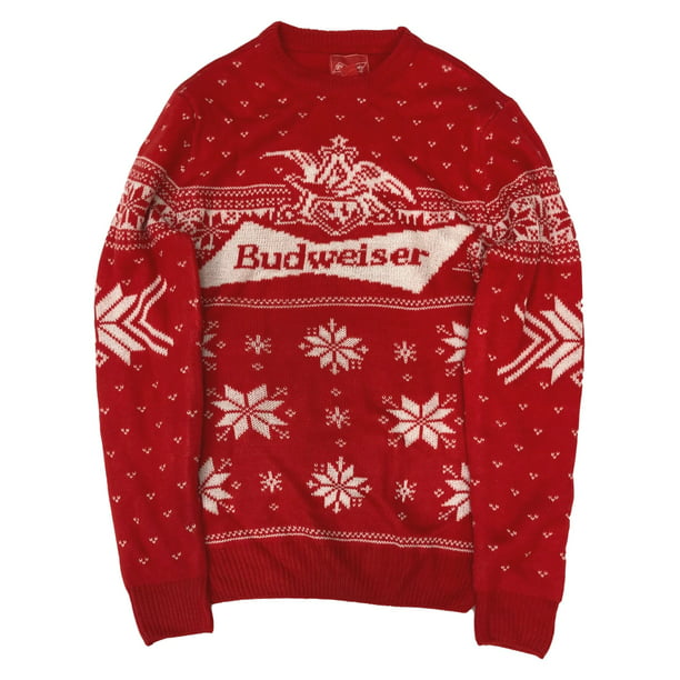 Unique Budweiser Eagle Logo Mens Red Christmas Holiday Ugly Sweater