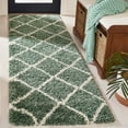 thumbnail image 2 of SAFAVIEH Hudson Amias Plush Geometric Shag Runner Rug, Green/Ivory, 2'3" x 8', 2 of 8