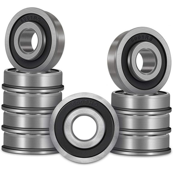10Pcs Flanged Ball Bearings 1/2" x 1-1/8" x 1/2" for Lawn Mower, Wheelbarrows, Carts & Hand Trucks Wheel Hub, Double Seal Deep Groove Ball Bearings