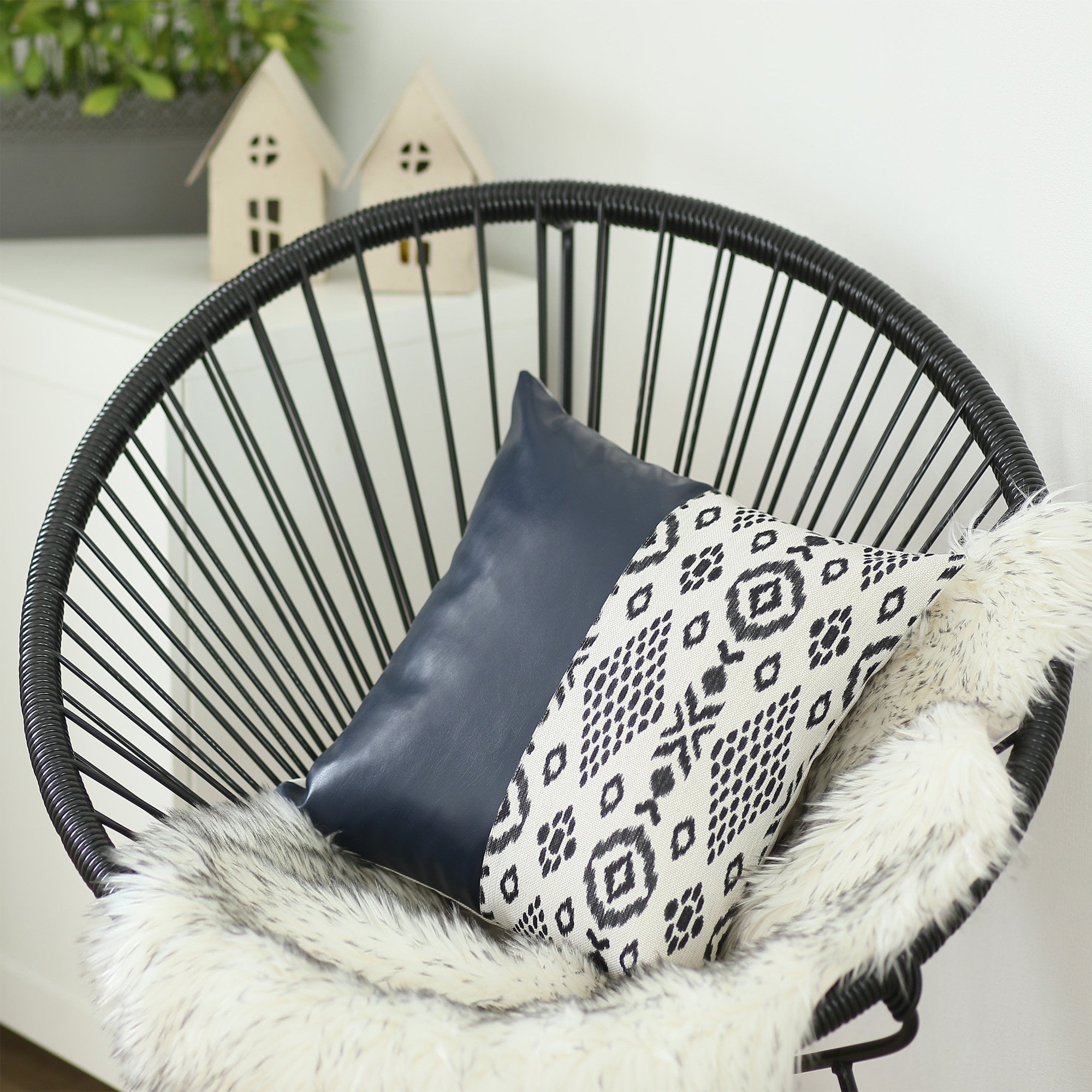 Vegan Faux Leather Decorative Square Throw Pillow Cover Walmart Canada