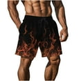 thumbnail image 6 of KeShDi Mens Cargo Shorts Mens Golf Shorts Men's Casual Homewear Flame Printing Funny Printed Trousers Beach Sports Shorts Fast-Drying Trousers Orange 2X, 6 of 8