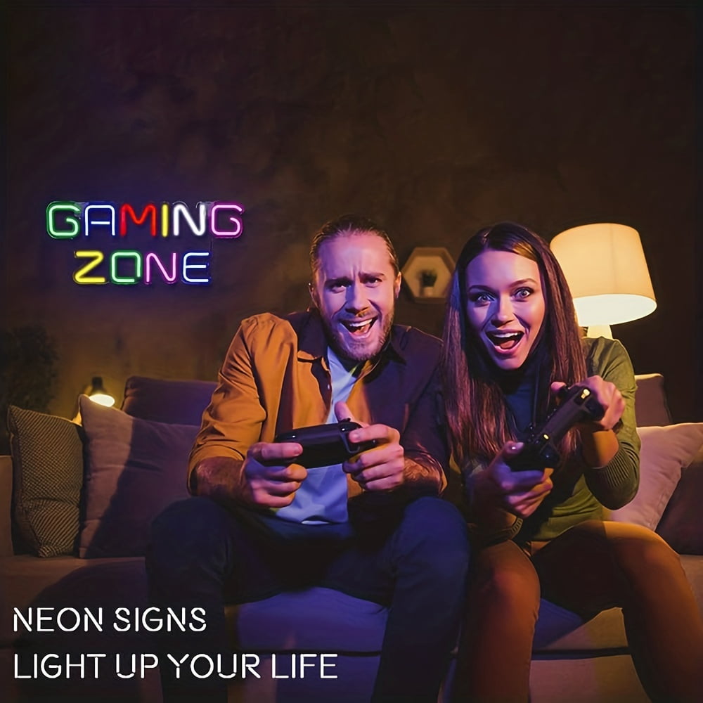 SUGARMOM 1pc Gaming Area Neon Sign  15.7 ”*6.7”  Gaming Neon Sign Wall Decoration  USB Neon  Gaming Area  Bedroom  Gifts For Gamers  Boys  Teens  Men