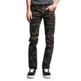 thumbnail image 1 of Victorious Mens Camouflage Skinny Fit Jeans AR169 - OLIVE/CAMO - 32/34, 1 of 6