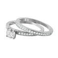 thumbnail image 4 of Nickel Free Rhodium Plated Sterling Silver 925 Clear CZ Bridal Ring White Jewelry Female Size 5, 4 of 4