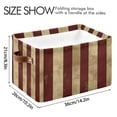 thumbnail image 3 of Ryvnso Retro Stripes Storage Basket Large Bin Foldable Boxes Toys Organizer 14.2x10.2x8.3in 2 PCs, 3 of 8