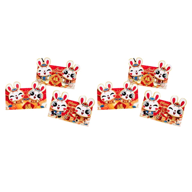Maoww 6pcs Red Envelopes Spring Festival Chinese New Year Packet Money Greetings Paper Cute Pouch Envelope Packing Cartoon Lucky NO5