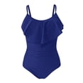 thumbnail image 4 of MSJUHEG Tummy Control Bathing Suits,Strapless Swimsuits for Women,Plus Size One Piece Swimsuit,Women's One-piece Swimsuits,Plus Size Swimsuit for Women,Monokini,High Cut Backless Dark Blue 2XL, 4 of 6