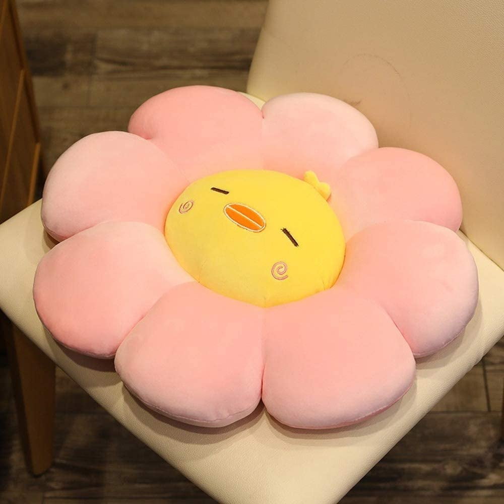 Cartoon animal flower floor pillow seat cushion for reading nook bedroom or watching TV. Softer and fluffier than carpets or foam cushions Petal Chicken 45 cm 17.7 inches Walmart