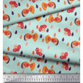 thumbnail image 3 of Soimoi Poly Crepe Fabric Leaves & Bird Kids Print Fabric by The Yard 52 Inch Wide, 3 of 3