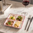thumbnail image 5 of Christmas Ceramic Serving Dish Santa Claus Snack Appetizer Tray Dessert Platter Square Divided Serving Platter for Xmas Holiday Dining Table Decoration(C), 5 of 5