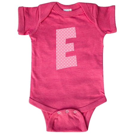 

Inktastic Pink and White Polka Dots Letter E Gift Baby Boy or Baby Girl Bodysuit