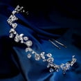 thumbnail image 4 of MIALLO Glamorous Silver Floral Zircon Hair Band, Elegant Wedding Hairband with Fixed Loops, for Wedding and Photo Shoot, 4 of 8