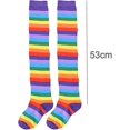 thumbnail image 2 of Long Tube Socks Rainbow Socks Colorful Striped Socks High Socks Women Socks Knee-high Socks, 2 of 5