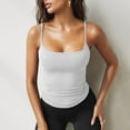 thumbnail image 2 of Alitao Camisole Tops for Women Going Out Tops Tank Tops Crop Tops Women Basic Double Lined Scoop Neck Adjustable Cami Tank Summer Sleeveless Tops Workout Tops White S, 2 of 7