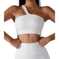 thumbnail image 2 of Pantalones Cortos De Sujetador Deportivo, Transpirable, Cintura Alta, Elástico, Un Hombro, Conjunto De Entrenamiento, Ajuste Del Vientre Para Correr ANGGREK Blanco XL, 2 of 6