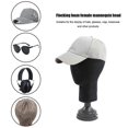 thumbnail image 2 of Cabeza de maniquí de espuma flocada, accesorios de fotografía para modelos, molde de cabeza de maniquí para adultos, pelucas, gafas, sombreros., 2 of 5