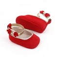 thumbnail image 3 of Dakaela Baby Girls Mary Jane Flats Infant Newborn Suede Walking Crib Shoes Ankle Strap Soft Sole Princess Wedding Dress Shoes Red, 3 of 5