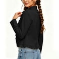 thumbnail image 6 of BUIGTTKLOP Cardigans for Wome Open Front Long Sleeve Ruffle Fall Jackets Solid Color Cropped Top Coat 2026 Trendy Jacket, 6 of 8
