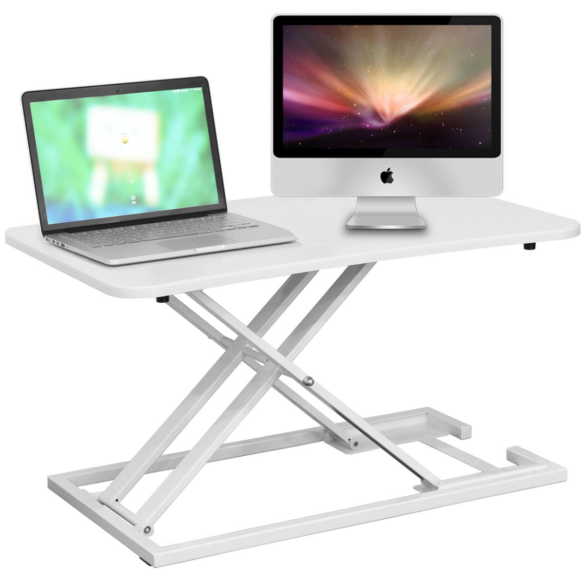 Costway Standing Desk Height Adjustable Sit Stand Steady Instantly