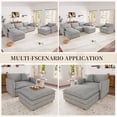 thumbnail image 4 of Muumblus Oversized Lounge Chair with Ottoman, Plush Cloud Accent Armchair for Living Room, Bedroom, Gray Chenille, 4 of 10