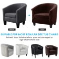thumbnail image 4 of CJC Velvet Tub Chair Covers 2-Piece with Cushion Slipcover, for Stretchy Club Armchair, Non-Slip Removable Furniture Protector, (Brown), 4 of 8