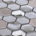thumbnail image 3 of Modket Hexagon Gray Marble Metallic Gray Silver Insert 3D Glass Mosaic Tile Backsplash, 3 of 5