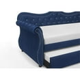 thumbnail image 5 of Pemberly Row Upholstered Velvet Wood Daybed with Trundle in Blue, 5 of 6