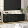 thumbnail image 2 of Pryce Rectangular TV Stand for TV's up to 78" in Black Grain/Black Rattan, 2 of 9
