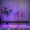 thumbnail image 5 of ZOELNIC 9.8ft x 9.8ft Curtain String Fairy Lights, 300LEDs Lights for Garden Wedding Party Home Decor, Multicolor, 5 of 8