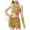 Gold, variant on Xudanell Toddler Outfits for Girls Light Sequin Glitter Crewneck Top Shorts Sets Tassel Split Summer Dance Clothes