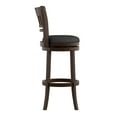 thumbnail image 4 of Weston Home Vertical Design Swivel Dark Cherry Finish Wood Bar Height Stool, Dark Gray Linen, 4 of 6