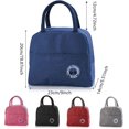 thumbnail image 3 of Bolsa de almuerzo, bolsa de picnic, bolsa de almuerzo, bolsa térmica, paquete de almuerzo pequeño, bolsa fresca, mini pequeña, bolsa aislante para el trabajo, la escuela y en el viaje, excursión, comi Feliz Sencillez, 3 of 5