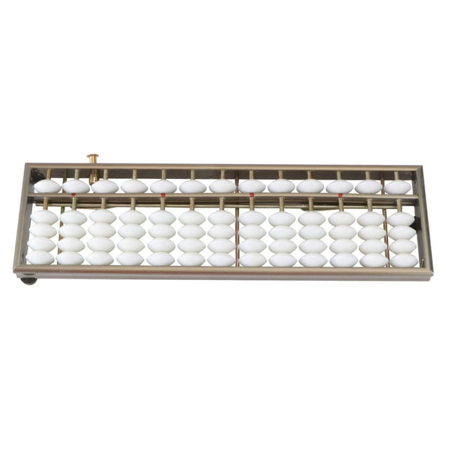 CIMAXIC 1Pc Aluminum Alloy Abacus 13 Digits Rods Arithmetic Abacus Caculating Chinese Abacus Math Leaning Brain Developing Educational Toy for Students Accountant (Silver),10.24"X3.15"X0.59"