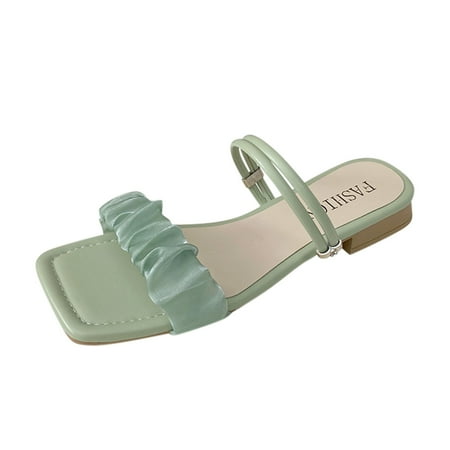 

NECHOLOGY Women Slippers Size 8 Sandals For Women Ladies Fashion Solid Flat Slippers Sandals Slippers for Older Women Mint Green 8.5