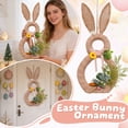 thumbnail image 2 of Easter 3D Bunny Rattan Wreath, 21.7x13 Inch Artificial Flower Wreath, Rabbit Shaped Hanging Ornament, Easter Front Door & Home Wall Decoration(Khaki), 2 of 9