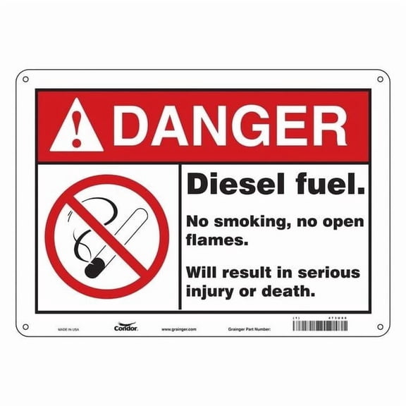 Condor Safety Sign,10 inx14 in,Vinyl 473U86