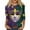 Dark Green, variant on Womens Mar-di Gras Shirts 3/4 Sleeve Mask Print Tops Dressy Casual Round Neck Loose Funny Gifts Parade Tshirt