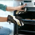 thumbnail image 2 of Black and Gold Marble Layered Waves Pattern Kitchen Oven Mitt and Pot Holder Sets 2 Pcs for Baking, Cooking and Grilling, Heat Resistant Up To 392 °F, 2 of 7